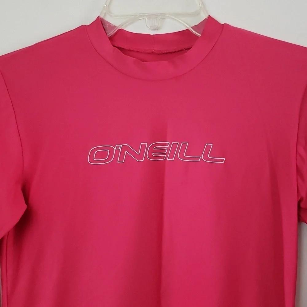 O'NEILL hot pink long sleeve Rashguard, 50+ ultraviolet protection, slim fit, 10
